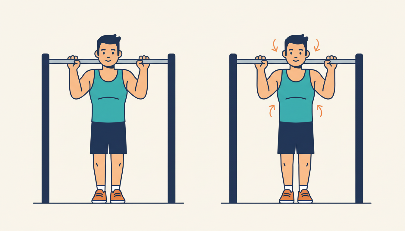 Scapular pull ups hvor skulderbladene trækkes ned